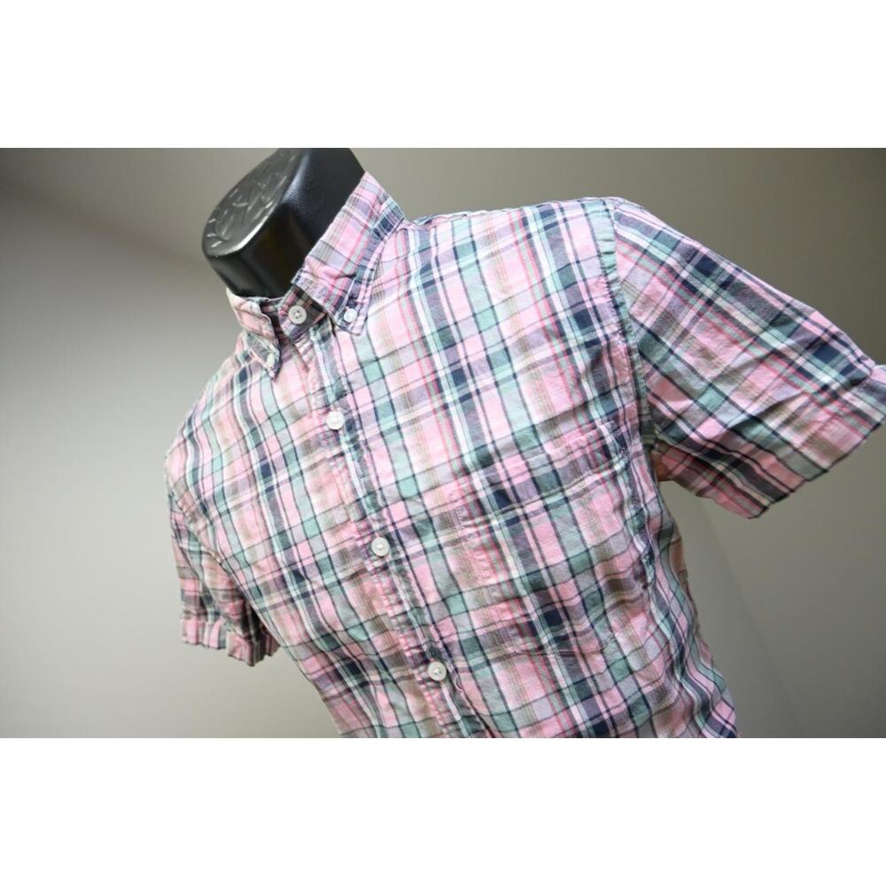 J Crew Flex Wash Dress Shirt Slim Casual Button Up Short Sleeve Mens Sz Small‎